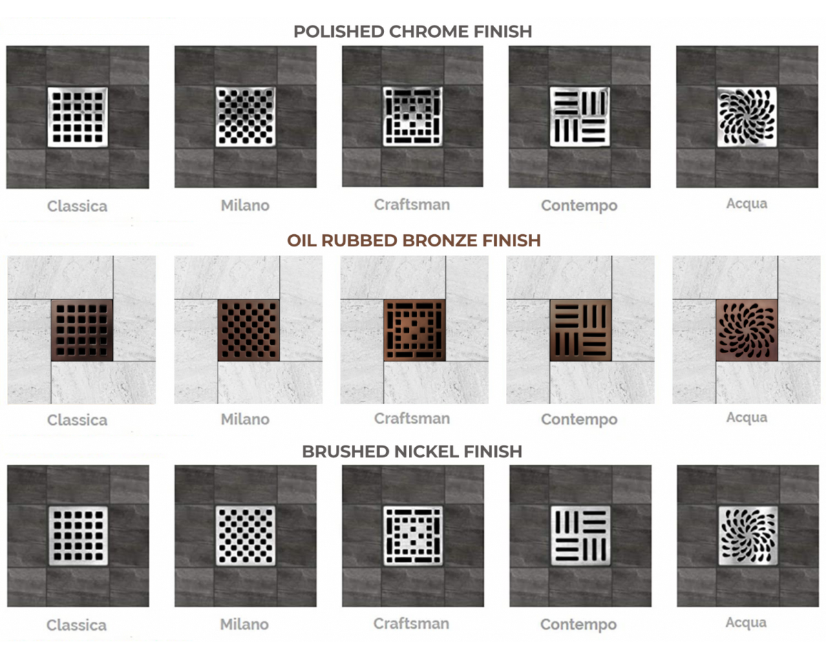 Drain Grates for a Square Shower Drain - Trugard Direct