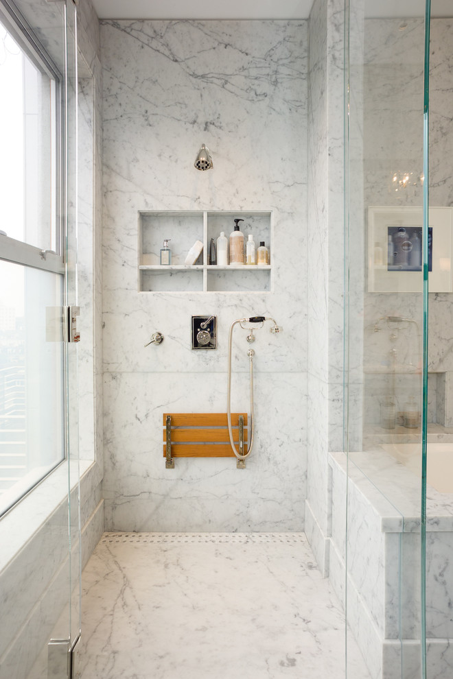 bathroom-shower-shelves - Harrell Design + Build