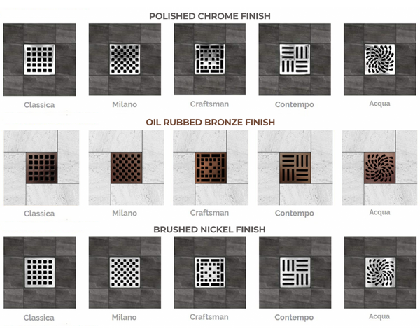 Drain Grates for a Square Shower Drain - Trugard Direct