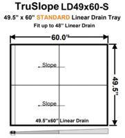 49 x 60 End Standard Tray Linear Drain Shower Kit